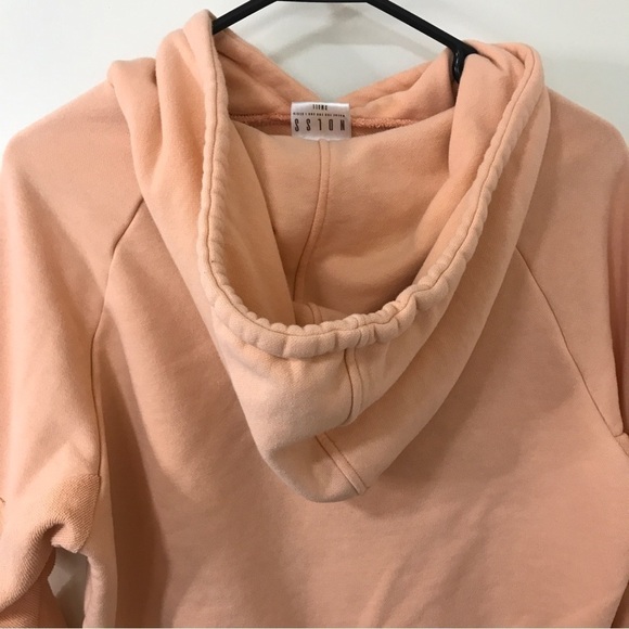 3/$15 NDLSS pastel bright orange elbow cutout urban cropped hoodie - Picture 8 of 12